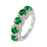 Yuna Elegant Green Gemstone Ring for Women in Silver